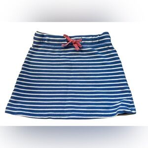Mini Boden Girls' Stripped Skirt 3-4y Navy And White Heart Pockets
